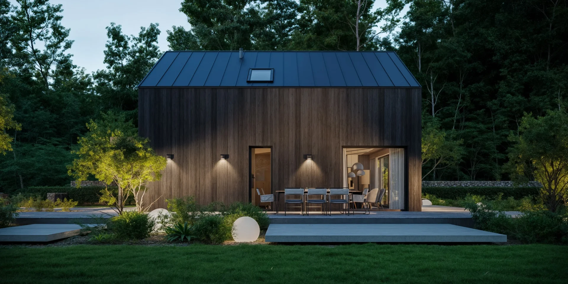 Nowoczesny dom z poddaszem typu stodoła NewHouse 751 bez garażu, z dużymi przeszkleniami i dachem bezokapowym