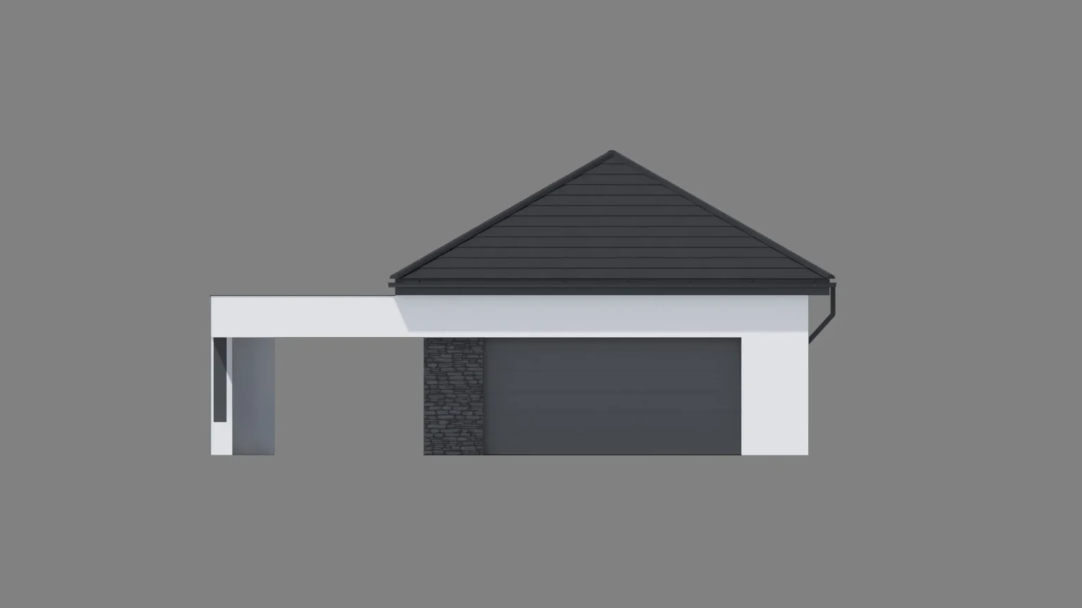 Projekt garażu Modern House Garage 02 elewacja frontowa