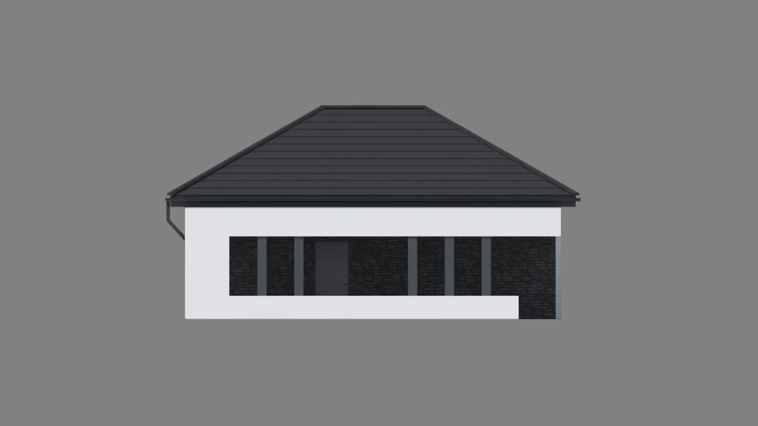 Projekt garażu Modern House Garage 02 elewacja boczna