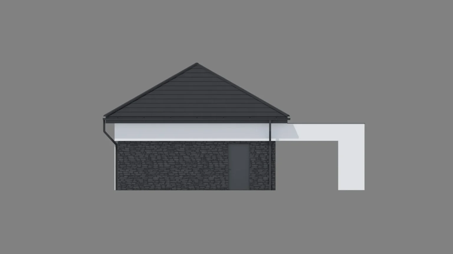 Projekt garażu Modern House Garage 02 elewacja tylna