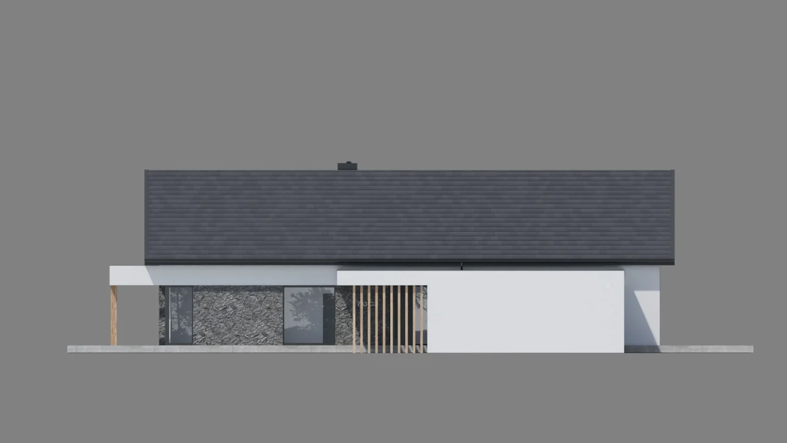 Projekt domu parterowego z garażem NewHouse 733 G2 elewacja frontowa