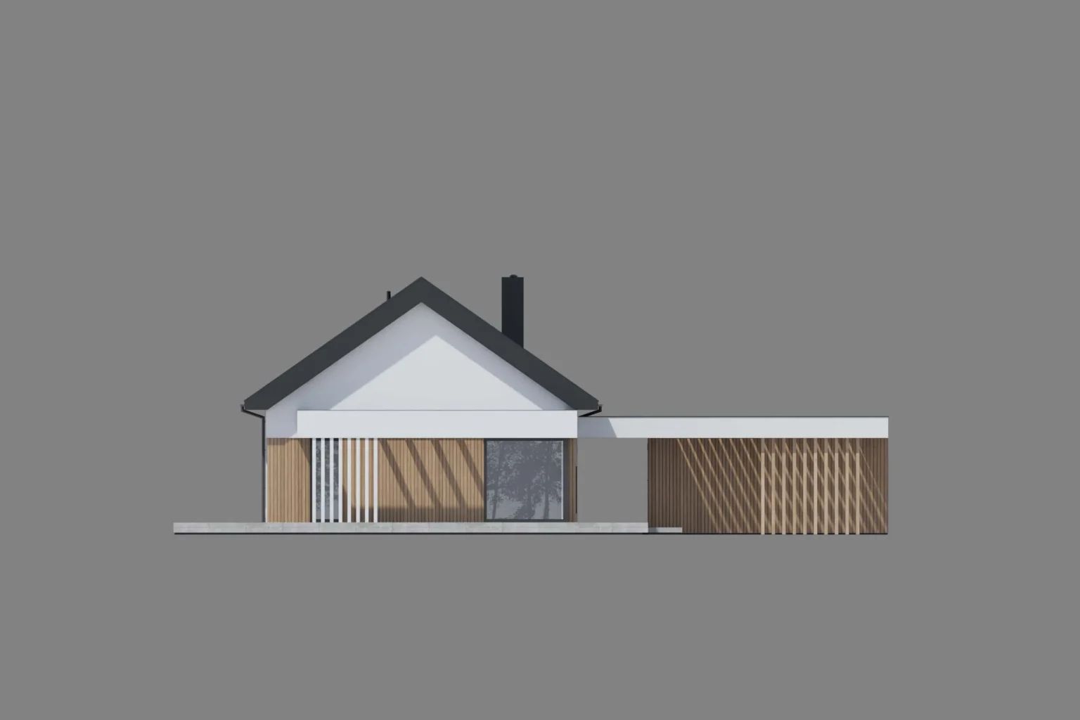 Elewacja boczna projekt Modern House NH 732 G2 w1