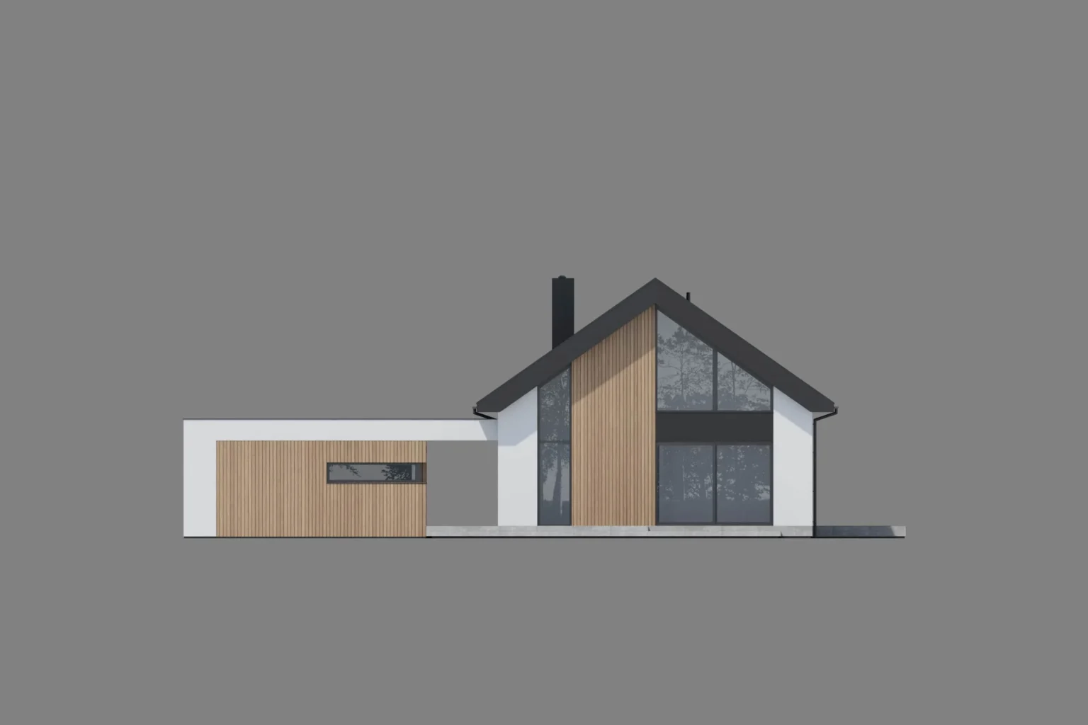 Elewacja ogrodowa projekt Modern House NH 732 G2 w1