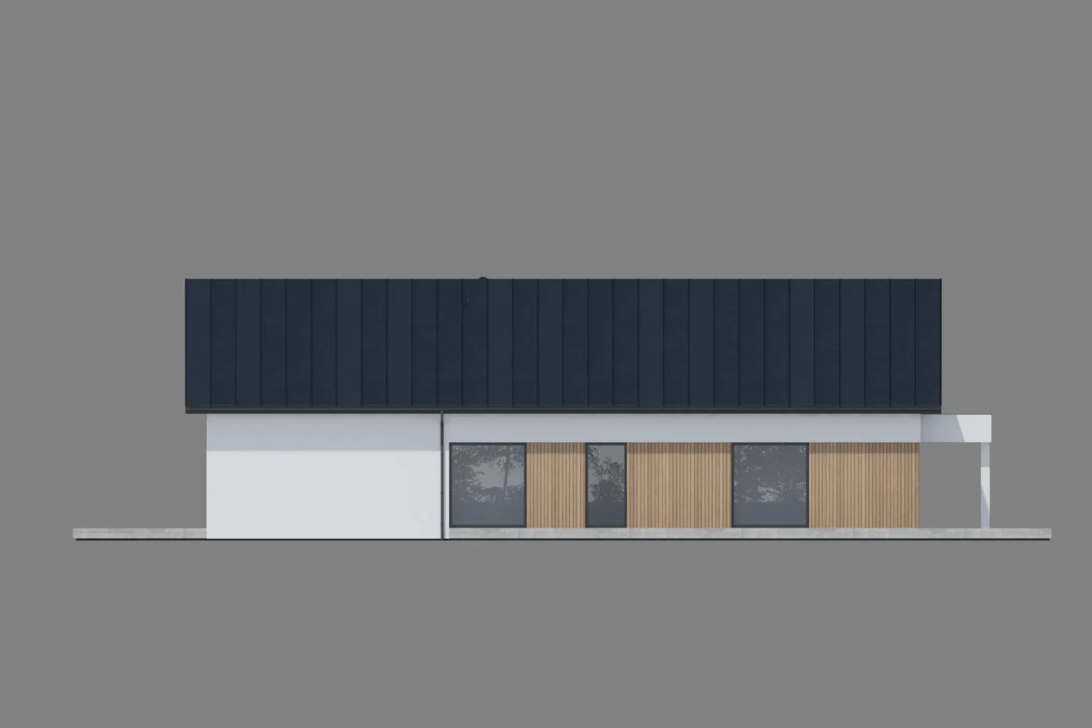 Elewacja tylna projekt Modern House NH 732 G2 w1