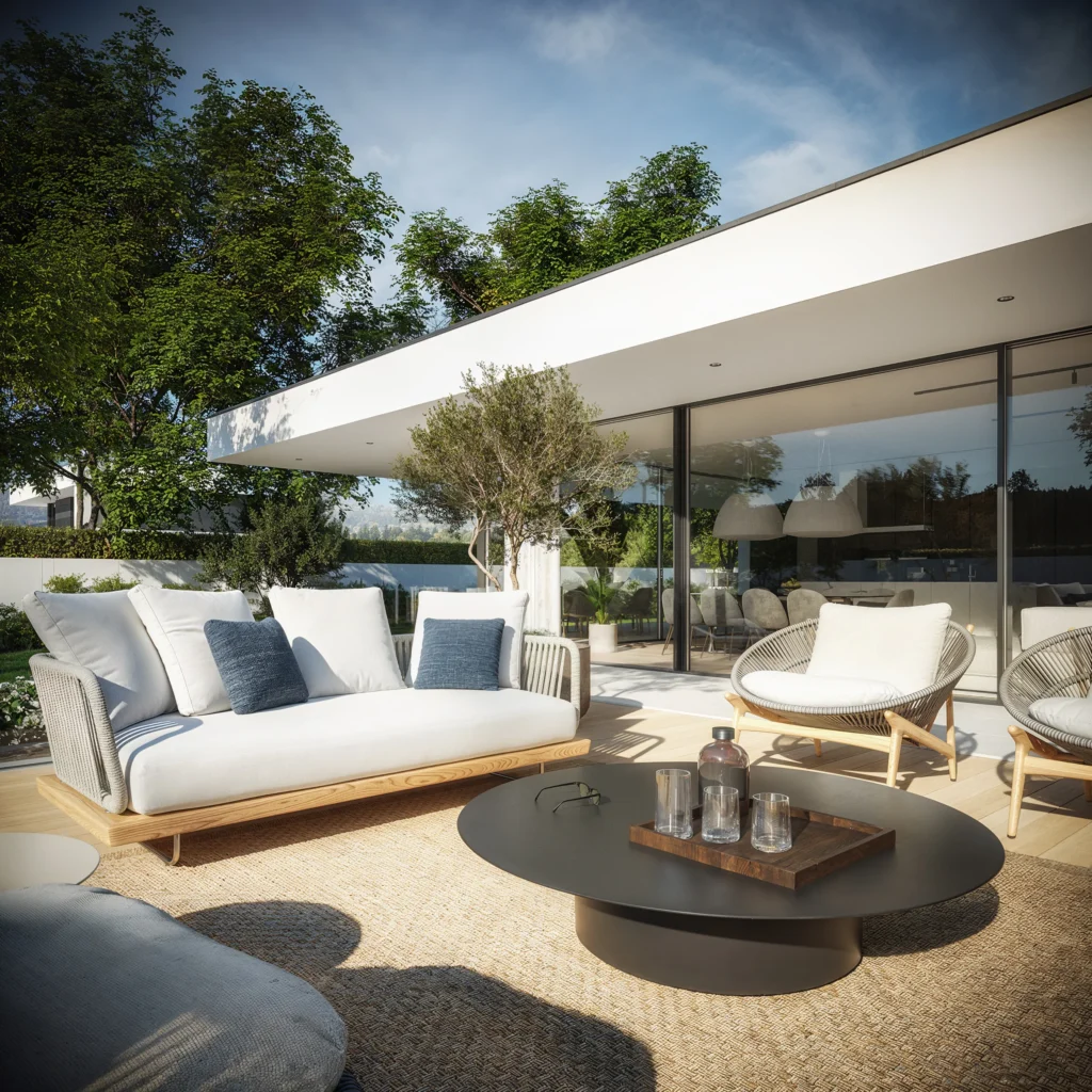 Nowoczesne przeszklenie w salonie parterowego domu projekt Modern House Glass House 100