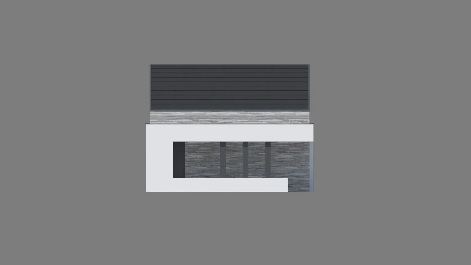 Elewacja boczna z wiatą garaż Modern House Garage G 05