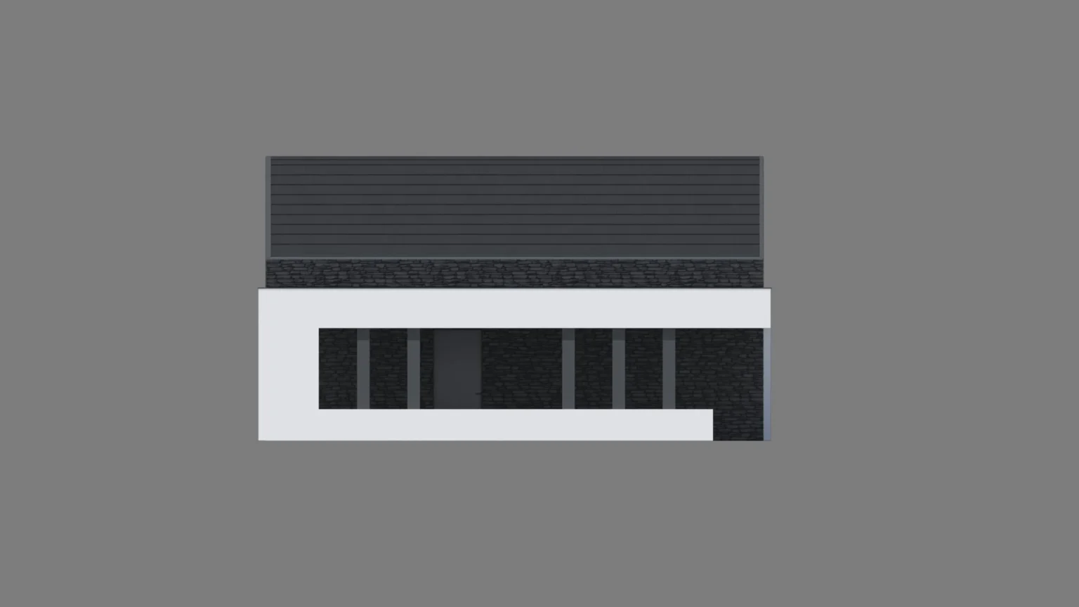 Elewacja boczna garażu z wiatą projekt Modern House Garage G 06