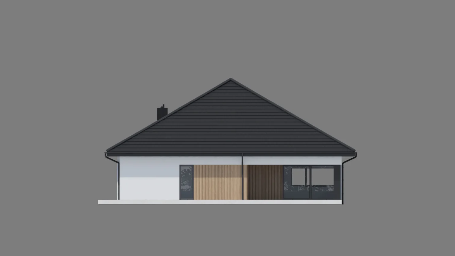 Projekt domu parterowego NewHouse 761 w2 Modern House elewacja ogrodowa