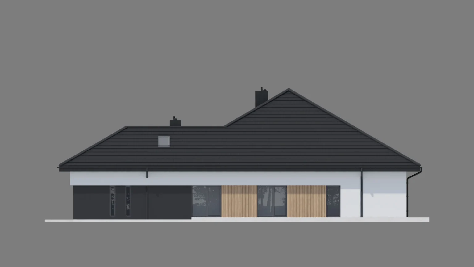 Elewacja boczna od garażu projekt katalogowy Modern House NewHouse 761 w3