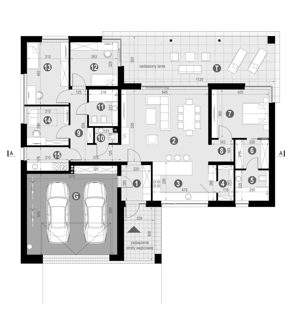 Rzut parteru projektu domu NewHouse 780