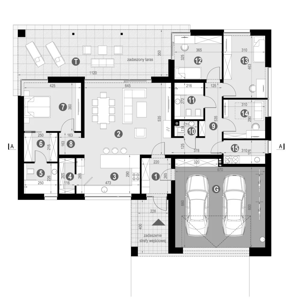 Rzut parteru projektu domu NewHouse 780
