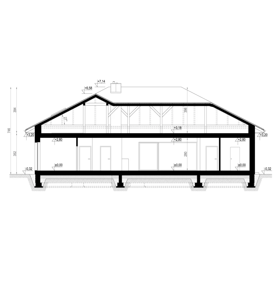 Przekrój projektu domu NewHouse 780