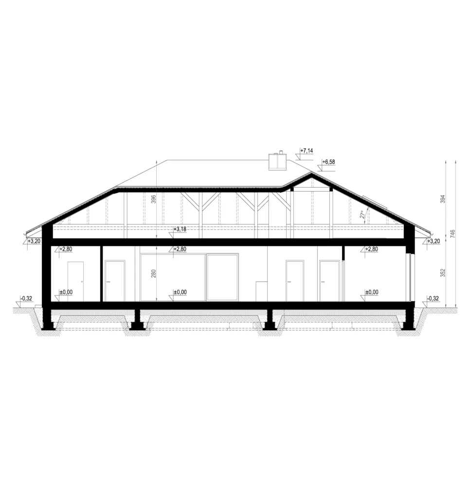Przekrój projektu domu NewHouse 780