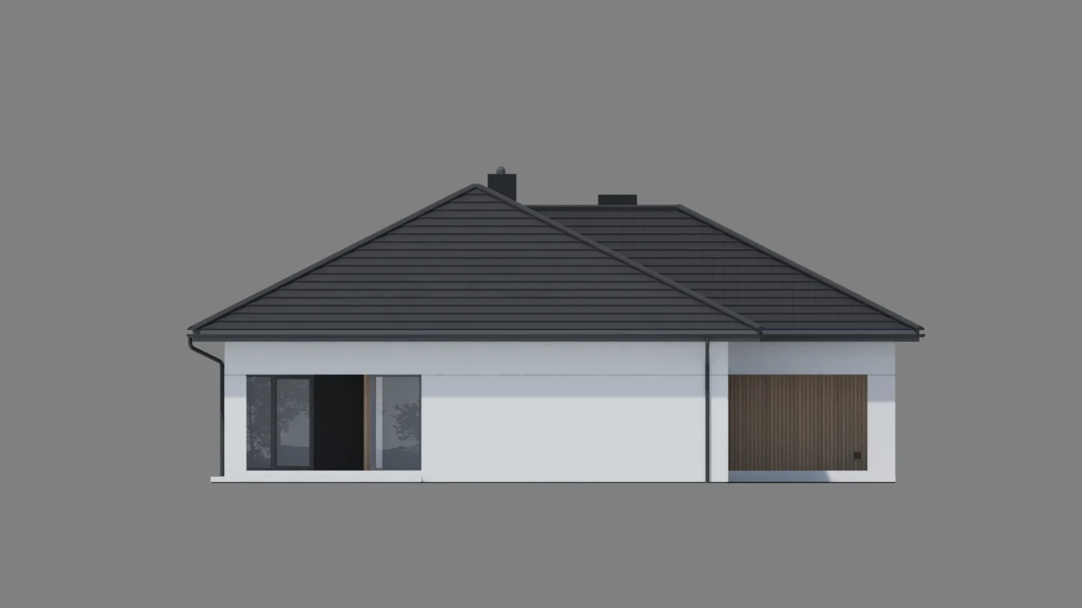 Elewacja boczna od strony sypialni małżeńskiej projekt Modern House NewHouse 780