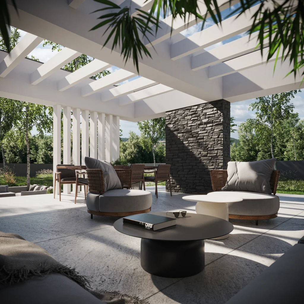 12 Nowoczesny taras w parterowym projekcie Modern House New House 725 w2