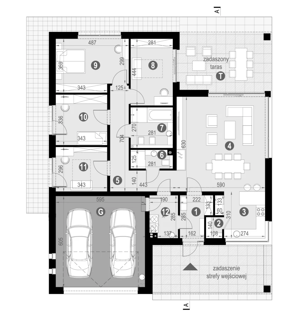 Projekt NewHouse 771 w1 lustro rzut parteru