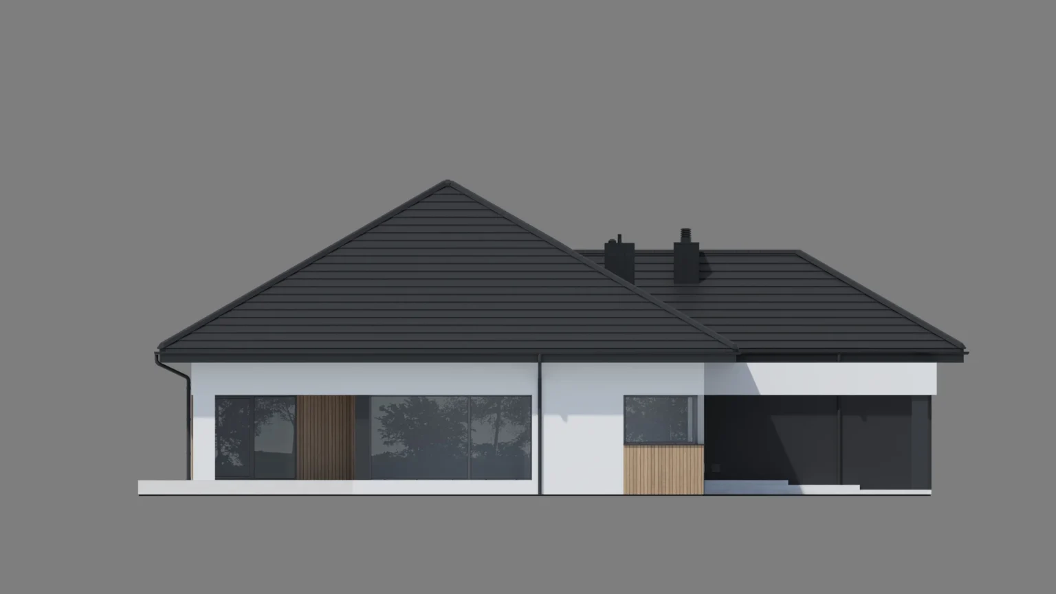 Elewacja od strony strefy dziennej Modern House NewHouse 770w1