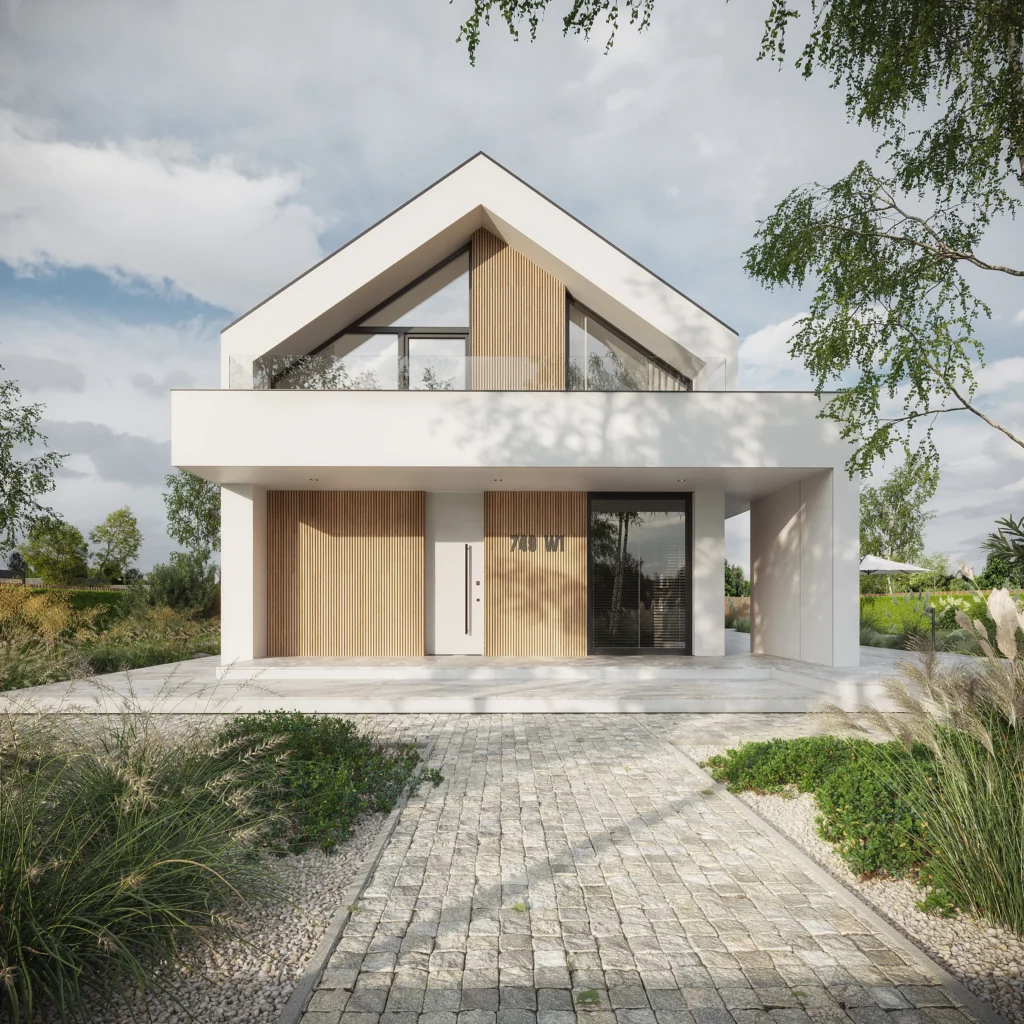 Dlaczego można zakochać się w nowoczesnych projektach domów Modern House? 5 04 Gotowy projekt domu o powierzchni 90 100 metrow bez garazu 4 pokoje Modern House NewHouse 749