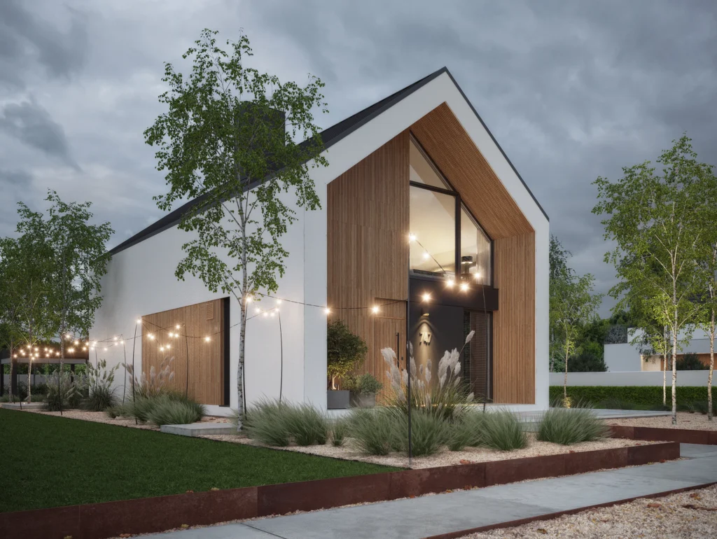 TOP 10 najlepszych projektów domów parterowych 12 10 Maly projekt domu 3 sypialnie gabinet salon z otwarta kuchnia Modern House NewHouse 747