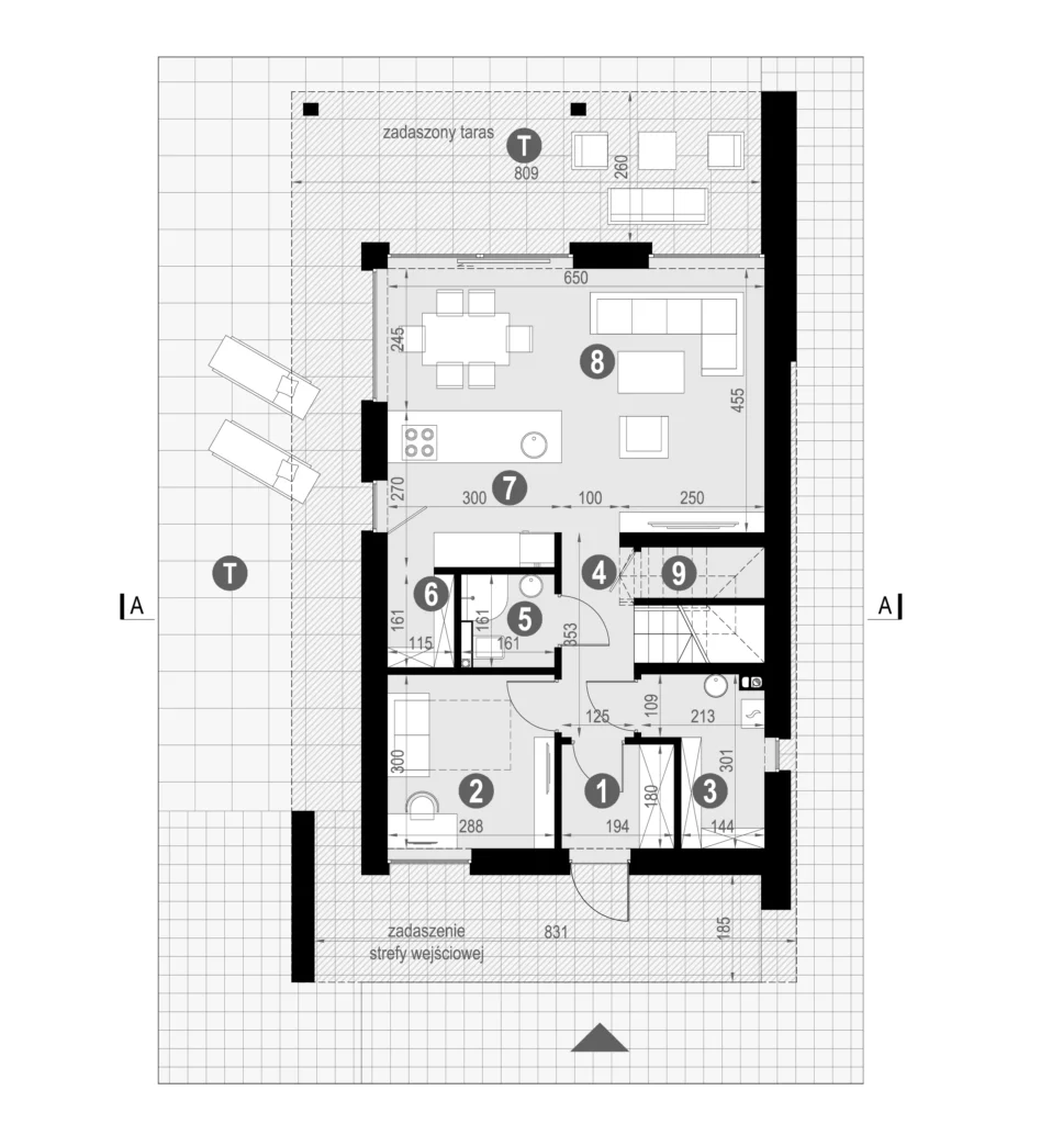 Rzut parteru projekt Modern House NewHouse 749