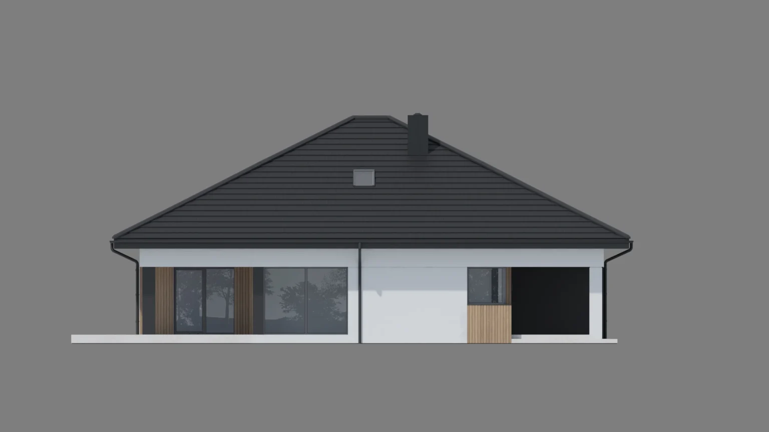 Elewacja boczna od strony salonu projektu NewHouse 771 w3