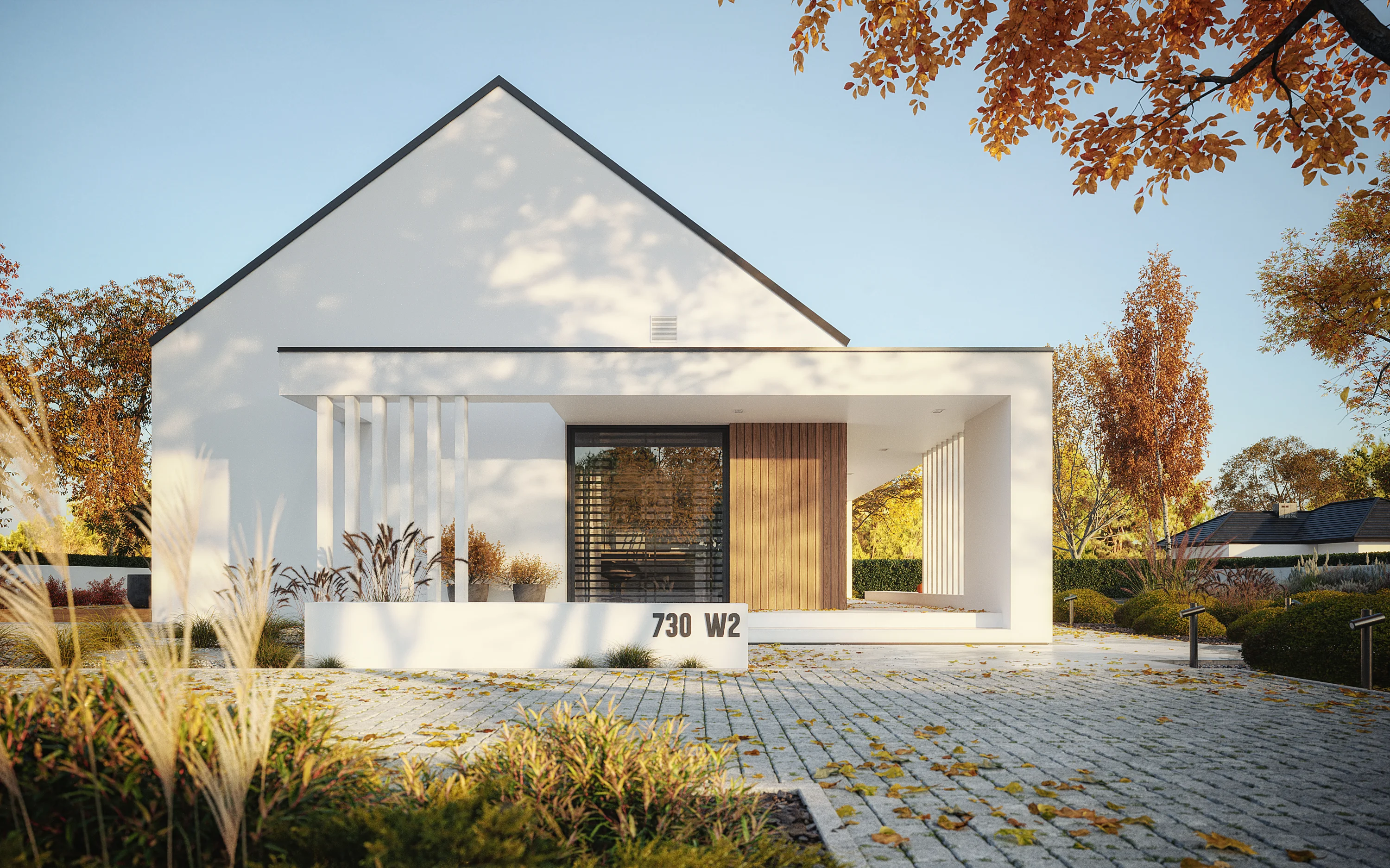 06 Projekt parterowy z 4 pokojami i salonem dwie lazienki bez garazu NewHouse 730 w2 Modern House