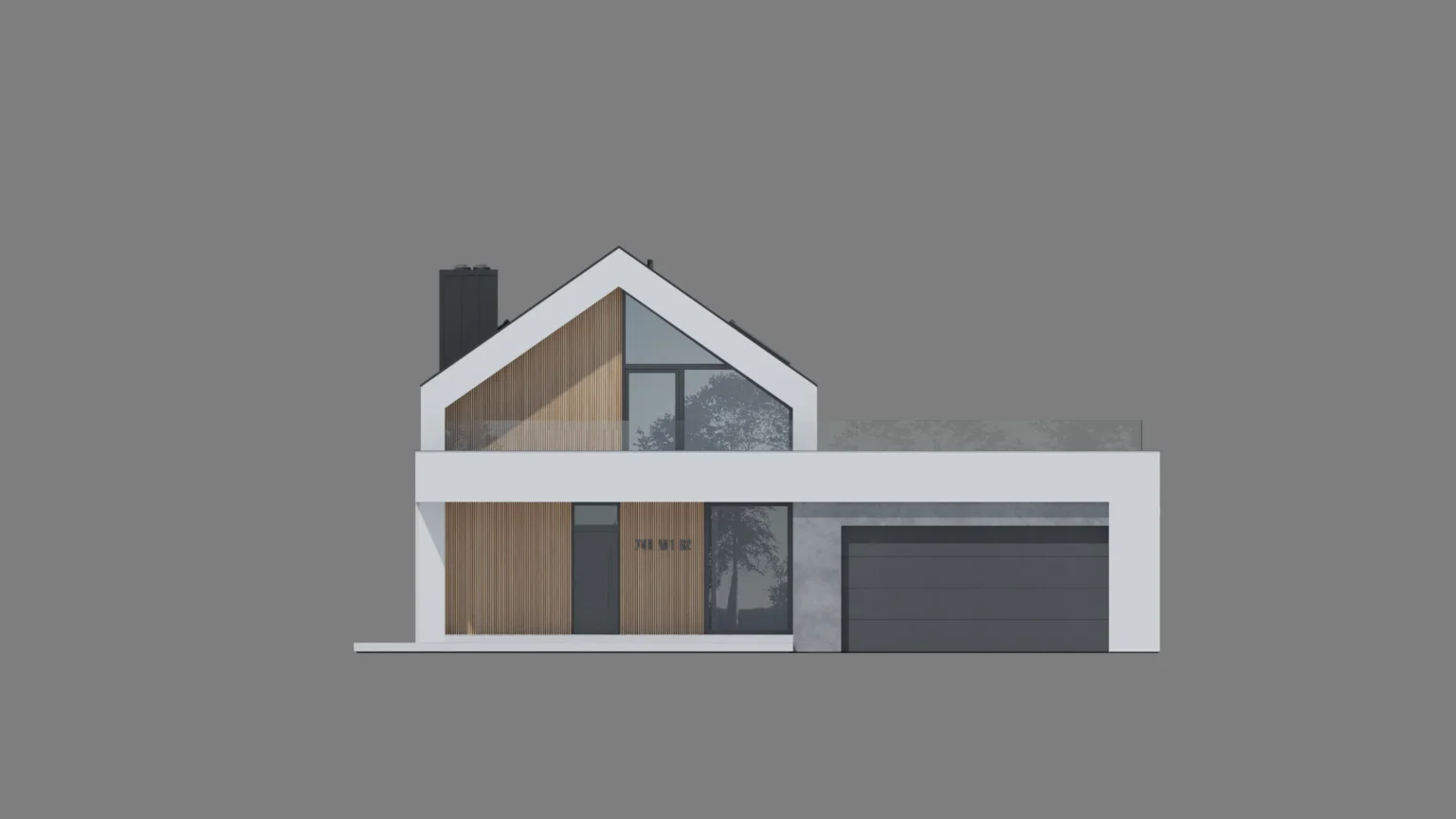 Elewacja frontowa domu z garażem dwustanowiskowym NewHouse 749 w1 G2