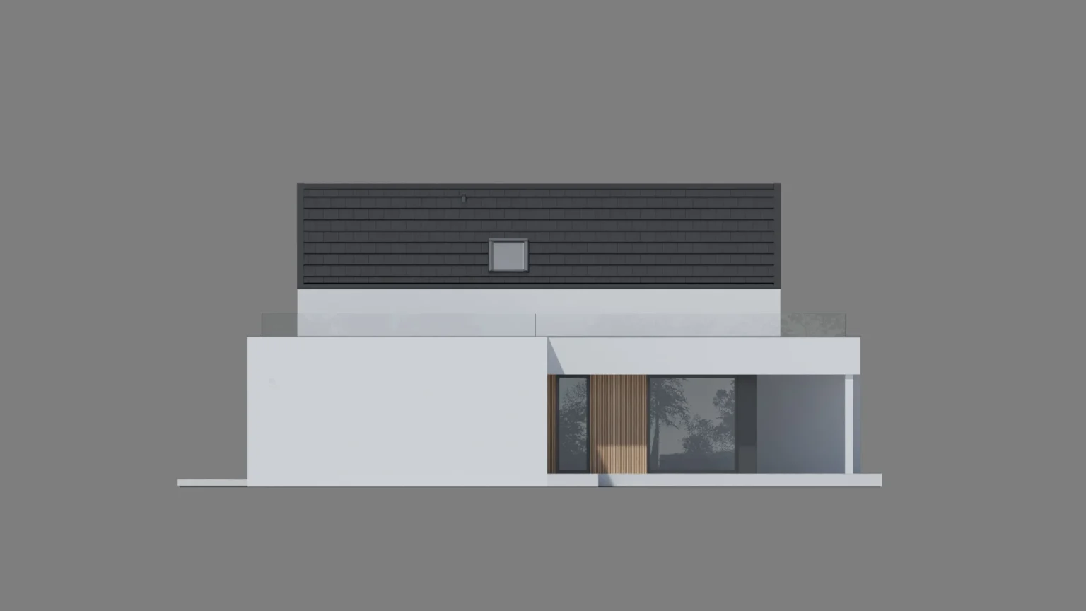 Elewacja boczna od strony garażu projekt NewHouse 749 w1 G2