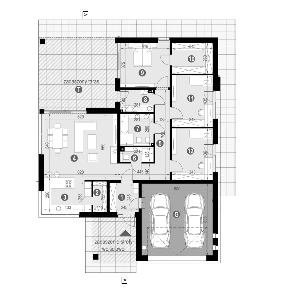 Rzut parteru projekt NewHouse 767 red