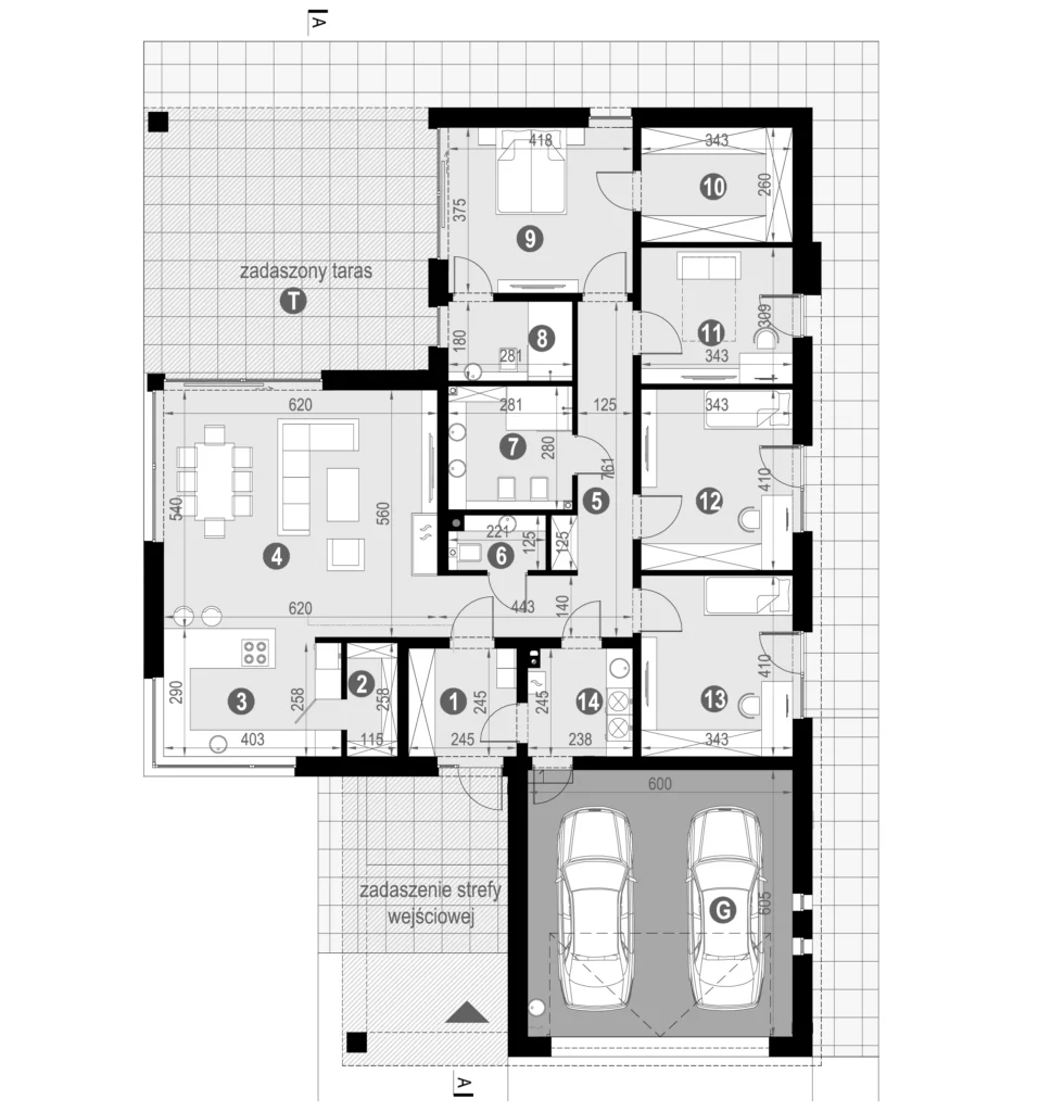 Rzut parteru projekt NewHouse 767 w2