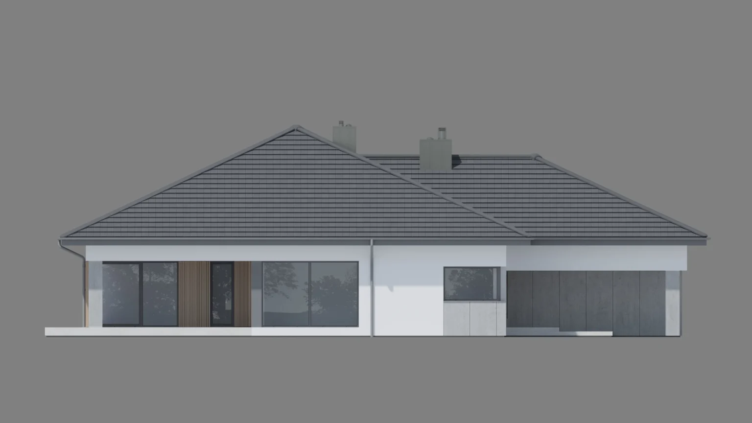 Elewacja boczna od strony salonu projekt NewHouse 767 w2